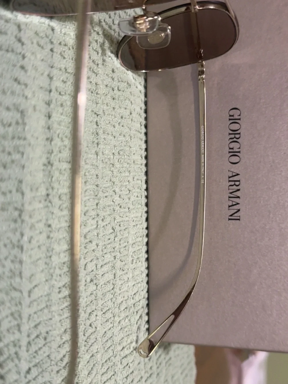 Giorgio Armani Gold Frame Sunglasses with Brown Lenses